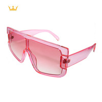 Lunettes de soleil unisexes oversize dégradées populaires en gros, lunettes de soleil monobloc tendance pour l'extérieur, décorations de lunettes personnalisées à la mode