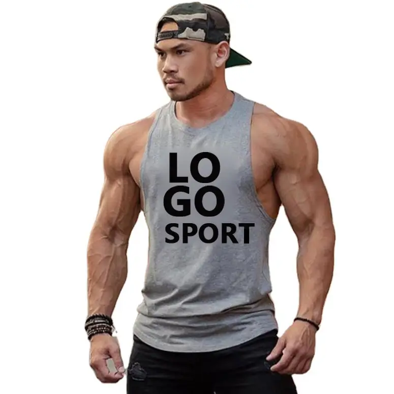 Groothandel Custom Mannen Boy Fitness Bodybuilding Vocht Wicking Muscle Shirt Gym Wear Mouwloos Vest Fit Sport Stringer Tank Top