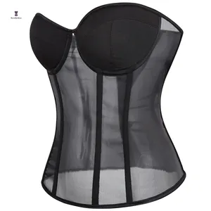 Ropa interior Sexy para mujer, entrenador de cintura de malla transparente, moldeador de cuerpo transpirable, corsé de cintura, Tops de tubo, ropa moldeadora adelgazante, lencería