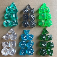 7 pièces Transparent polyédrique acrylique mdn jeu de dés Logo personnalisé sculpté jeu de société RPG dés