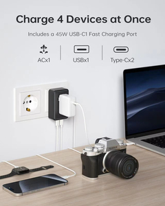 Adaptateur de voyage international 45W 3 USB ultra-fin, prise universelle AC pour ordinateur portable - Product Image 5