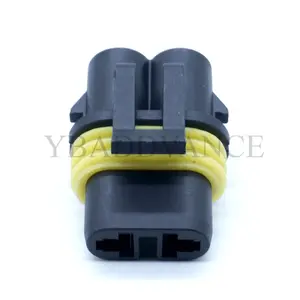 Hot Selling 2 Pin Electrical Black Waterproof Female Cable Wire To Wire Connector For Fog Lights