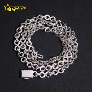 Hip Hop <strong>Necklace</strong> 6mm <strong>Infinity</strong> Cuban Chain <strong>Gold</strong> Plated Solid Sterling Silver 925 Cuban Link Chain VVS Moissanite Hip Hop Jewelry - Product Image 5