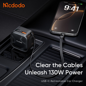 ที่ชาร์จในรถยนต์ Mcdodo 871 130W สาย USB-C แบบยืดหดได้ ชาร์จเร็วสำหรับแล็ปท็อป 100W ระบบจ่ายไฟอัจฉริยะ 3 พอร์ต สำหรับ <span class=keywords><strong>IPhone</strong></span>/Galaxy - Product Image 2
