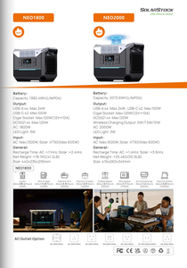 Portable 1800W Power Station 1382.4Wh Battery Solar Power Features 300W/1200W for Home Backup Outdoor <b>Camping</b> US NEO1800 Portabl - Product Image 4