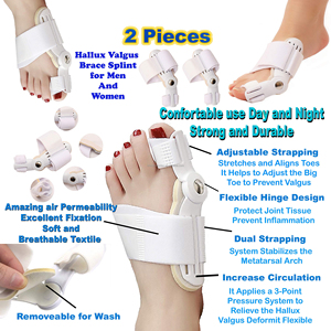 Correcteur d'oignon et Kit de soulagement de la douleur Hallux Valgus, redresseur de gros orteils, attelle réglable, manchons, séparateur d'orteils - Product Image 2