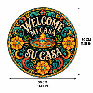 Plaque en métal vintage <span class=keywords><strong>Mi</strong></span> <span class=keywords><strong>Casa</strong></span> Su <span class=keywords><strong>Casa</strong></span>, art mural rustique mexicain pour la maison, la cuisine, le patio, enseigne en métal vintage - Product Image 4