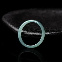 Bague en jadéite naturelle bleue, style chinois, unisexe, vert turquoise, charme classique, design original, cadeau avec certificat d'évaluation c JZ05