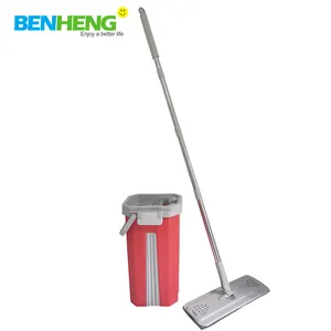 Factory Supply Hot selling Cleaning Mop High Quality Squeeze Self-Cleaning Flat Broom And Holder Line Floor Mop Bucket