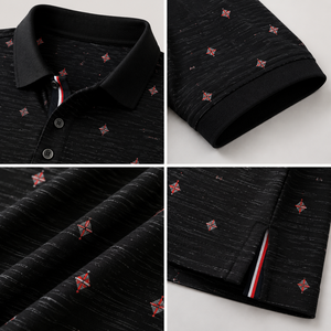 Polo de Golf Negro Personalizado Premium para Hombre, Bordado, de Alto Rendimiento, Absorbente de Humedad, Marca Privada, Ropa Corporativa OEM - Product Image 3