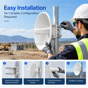 Antenne parabolique longue portée 20 km 23dBi IP65 Gigabit IEEE802.3AF 48V PoE Bridge WAN LAN Port 5.8GHz Pont WiFi sans fil extérieur PtP - Product Image 5