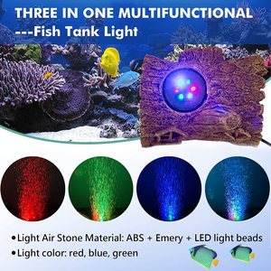 Hygger Air Stones 100-240V 1.2W Lampu Gelembung LED untuk Akuarium, Penghasil Gelembung Udara, Dekorasi Ornamen Lanskap Alami - Product Image 4