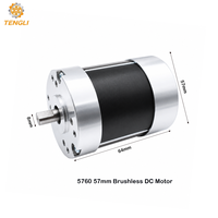 Moteur CC sans balais Tengli 5760 57 mm 24 V 1500 tr/min, couple élevé 600 gf-cm, fixation 4-M4, arbre de 8 mm à découpe en D pour bras robotisé