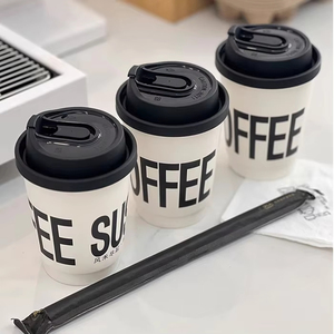 Langsen Impression personnalisée de haute qualité Papier artisanal jetable à <span class=keywords><strong>double</strong></span> paroi 8oz 12oz 90mm de diamètre Tasses à café Revêtement UV pour - Product Image 1