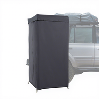 Portable 90 °   Tente de douche de camping réglable, auvent latéral pour voiture, tente de toilette et de bain avec bande lumineuse LED intégrée