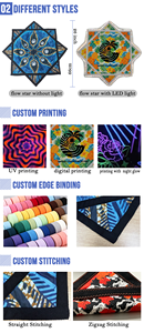 Fazzoletto Girevole Personalizzato con Stampa UV per Festival all'Aperto, OEM ODM, Stampa a Sublimazione Completa, 26'' Flow Stars Luminosi - Product Image 5