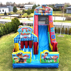 Château gonflable commercial portable pour enfants, avec toboggan et aire de jeux, thème chien, avec souffleur - Product Image 1