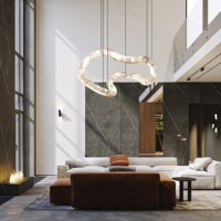 Lustre moderne nordique irrégulier en albâtre, suspension LED de luxe en marbre pour salle à manger, hôtel, villa, salon