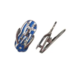 Clip magnétique pour réfrigérateur avec logo de forme personnalisée Flip Flop en métal Clips magnétiques pour mémo et notes Aimants Clip en métal