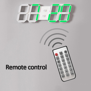 นาฬิกาติดผนังและตั้งโต๊ะดิจิตอล LED 3 มิติ ขนาดใหญ่ พร้อมรีโมทควบคุมอัตโนมัติ แสดงเวลา/วันที่/อุณหภูมิ ปฏิทิน  วัสดุพลาสติก - Product Image 2