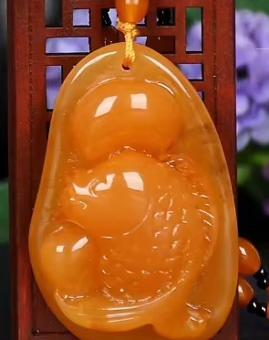 Collana in ambra imitazione gialla - perla carpa