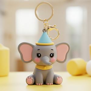 Porte-clés en caoutchouc personnalisable avec logo, motif lapin ou ours mignon, breloque animale, pendentif de voiture, vente en gros - Product Image 4