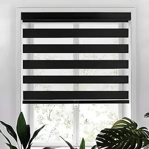 Free-Stop Cordless Zebra Shades Modern Design Double Layered Roller Blind Light Filtering Zebra Blinds For Windows Home Office