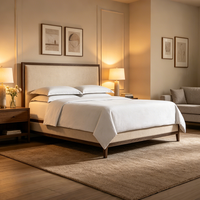 Lit plateforme en bois avec tête de lit tuftée à la main de luxe, base réglable, pour acheteurs de cadres de lit durables (OEM/ODM)