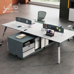 화이트 모듈러 오피스 데스크 6/8/10 인용 오픈 워크 스테이션 상업 및 학교 가구 - Product Image 1