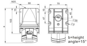 113 IP44 промышленная настенная розетка 32 a 16 a 3 Pin IP44 розетка синего цвета промышленная розетка с 32 a 16 a 3 Pin IP44 - Product Image 6