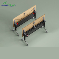 Bureau de formation pliable au design moderne pour écoles et bureaux, table de réunion empilable avec plateau rabattable
