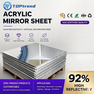 Scratch Resistant Hard Coated <b>Acrylic</b> <b>Mirror</b> Sheet - Anti-Scratch PMMA Panel for High-Traffic Display & Industrial Use - Product Image 1