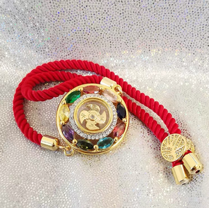 Braccialetto Portafortuna del Tempio Thailandese, Regalo Ideale, con Corda Rossa e Tormalina, Regolabile per un Giro di <span class=keywords><strong>Fortuna</strong></span> - Product Image 3