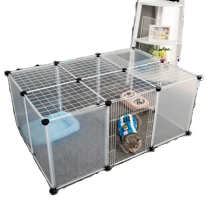 Diy Foldable Pet Playpen Metal Fence Dog Kennel House Training Puppy Kitten Space Dogs Supplies Rabbits Guinea Pig Cage box cage