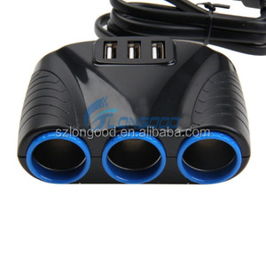 3 cách Splitter + Cổng USB xe Thuốc lá nhẹ hơn ổ cắm Splitter sạc - Product Image 1