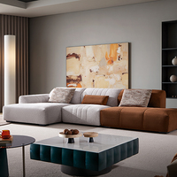 Ensemble de canapés modulaires en tissu chenille bicolore, style moderne et contemporain, pour salon, hôtel, exposition