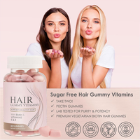 Gummies vitaminées pour cheveux naturels avec biotine, vitamines C et E, sans sucre, à base de pectine, sans gélatine, saveur baies, 60 unités