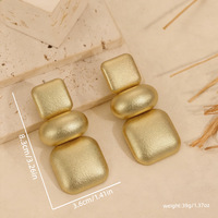 Boucles d'oreilles longues géométriques mates Kaimei 2027, bijoux de mode, boucles d'oreilles carrées épaisses vintage pour femmes, style punk hip hop, grandes boucles d'oreilles