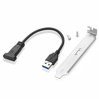Cable de Extensión Bochara USB 3.0 Tipo A Macho a Tipo C 3.0 Hembra, 9+1 Núcleos, Blindado con Lámina y Trenzado, con Soporte de Panel