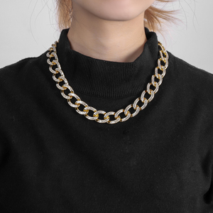 สร้อยคอประดับพลอยเทียมสไตล์ฮิปฮอปสำหรับผู้ชาย - Product Image 6