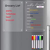 Planificateur de Repas Hebdomadaire en Acrylique Transparent Magnétique, Outil d'Écriture de Calendrier pour Bureau à Domicile, Tableau Blanc Effaçable à Sec, 2 Pièces, 11.7x8.3