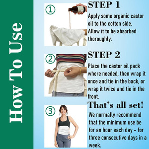 Compresa de Aceite de Ricino Reutilizable para Estómago, Cuello, Senos, Vientre y Hígado, Kit de Compresas de Aceite de Ricino con Correas Ajustables - Product Image 5