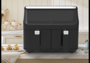 Pantalla LED pantalla táctil 4L + 4L freidoras de aire multifuncionales Freidora de aire digital de doble cesta con 8 litros de capacidad con 7 menús preestablecidos - Product Image 2