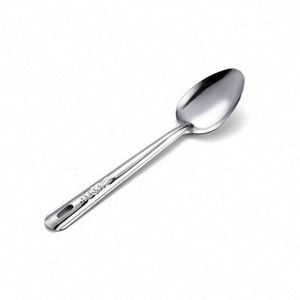 Wholesale Cheap Price Stainless Steel Serving Spoon Ladle Strainer With Long Handle Flower Pattern Thin Material Kitchen Tool - Product Image 1