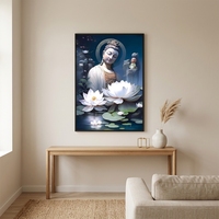 Peintures décoratives sur toile de paysages marins imprimés à l'huile du Bouddha pour le salon