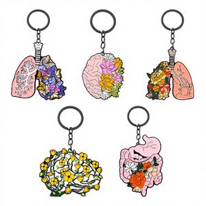 Light Encounter Cross-border Nouveau Porte-clés en alliage de zinc, design créatif européen et américain, motifs dessin animé, organes humains, fleurs artistiques et papillon - Product Image 1