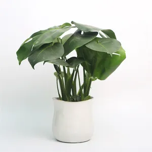 China supplier custom logo outdoor green plant porcelain flower pot for garden
