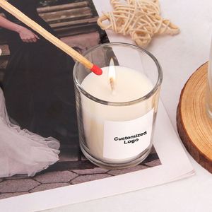Vela de Cera de Soja con Logotipo Personalizado, en Frasco de Vidrio, Estilo Minimalista, Aromaterapia Perfumada, Decoración para el Hogar, Forma Cilíndrica, Una Sola Mecha - Product Image 3
