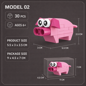 Blocchi da Costruzione Personalizzati a Forma di Maialino, Modello 3D Fai-da-Te, Giocattolo Educativo STEM, OEM ODM Etichetta Privata, Regalo per Bambini - Product Image 5