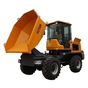 Dumper Mini 5 Ton Fcy50R truk sampah, truk utilitas truk Off Road Dumper putar 180 truk sampah sisi Hopper